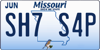 MO license plate SH7S4P