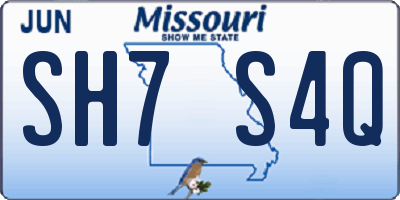 MO license plate SH7S4Q