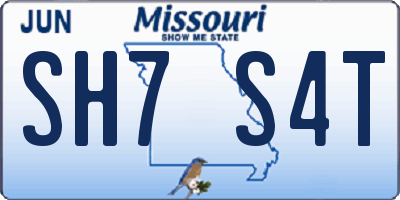 MO license plate SH7S4T