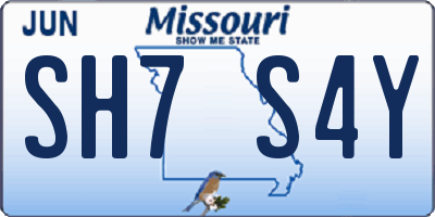 MO license plate SH7S4Y