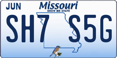 MO license plate SH7S5G
