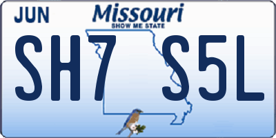 MO license plate SH7S5L