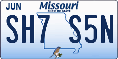MO license plate SH7S5N