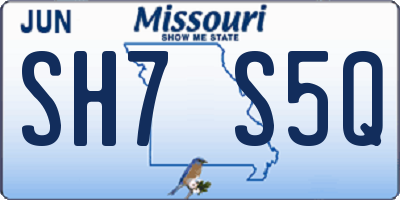 MO license plate SH7S5Q