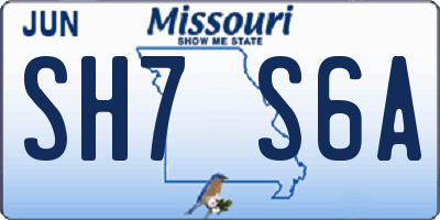 MO license plate SH7S6A