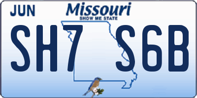 MO license plate SH7S6B