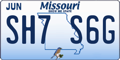 MO license plate SH7S6G