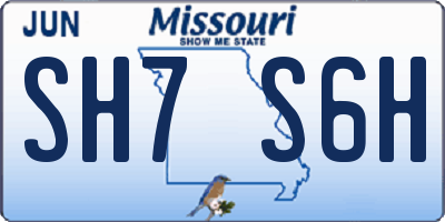 MO license plate SH7S6H
