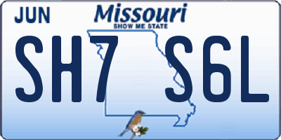 MO license plate SH7S6L