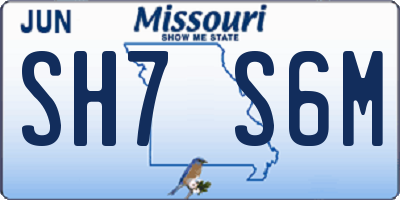 MO license plate SH7S6M