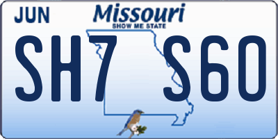 MO license plate SH7S6O