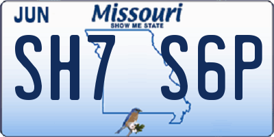 MO license plate SH7S6P