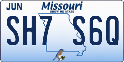 MO license plate SH7S6Q