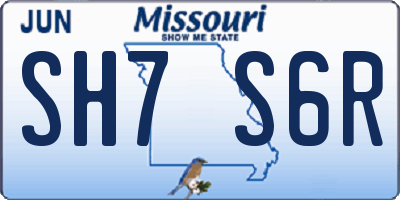 MO license plate SH7S6R