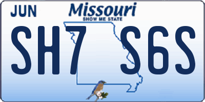 MO license plate SH7S6S