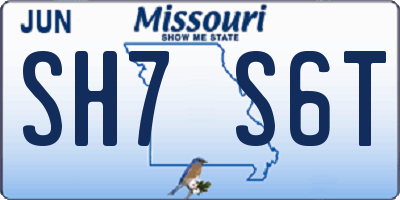 MO license plate SH7S6T
