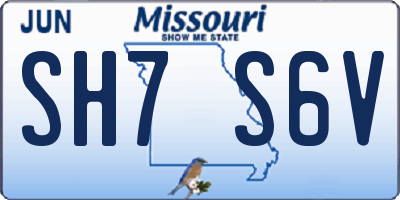 MO license plate SH7S6V