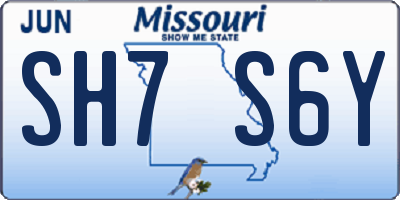 MO license plate SH7S6Y