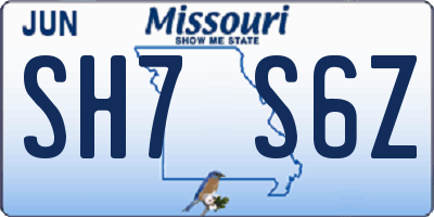 MO license plate SH7S6Z