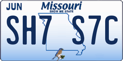 MO license plate SH7S7C