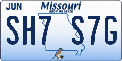 MO license plate SH7S7G