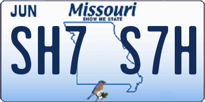 MO license plate SH7S7H