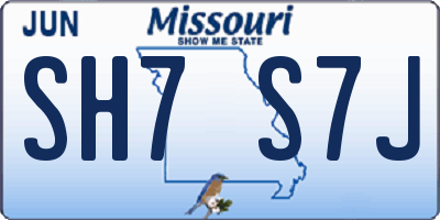 MO license plate SH7S7J