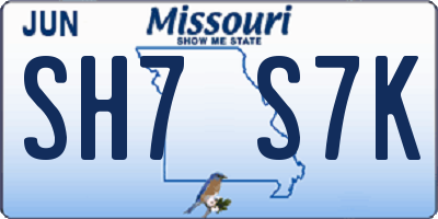 MO license plate SH7S7K