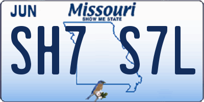 MO license plate SH7S7L
