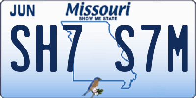 MO license plate SH7S7M