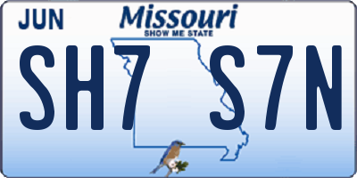 MO license plate SH7S7N