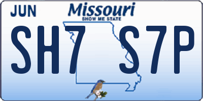 MO license plate SH7S7P