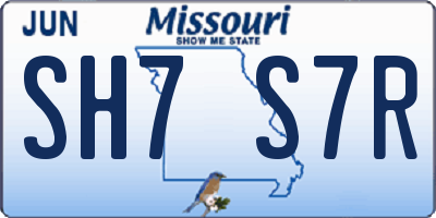 MO license plate SH7S7R