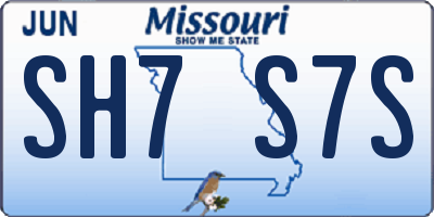 MO license plate SH7S7S