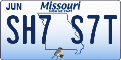 MO license plate SH7S7T