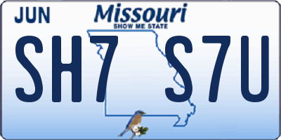 MO license plate SH7S7U