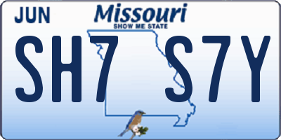 MO license plate SH7S7Y