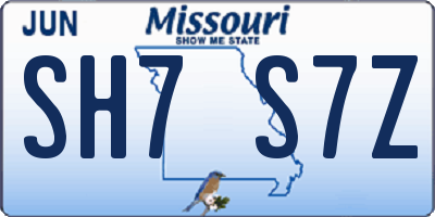MO license plate SH7S7Z