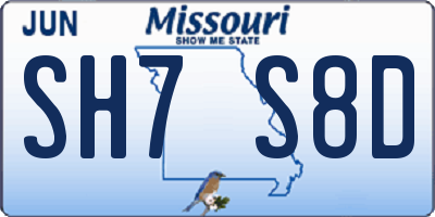 MO license plate SH7S8D