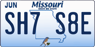 MO license plate SH7S8E