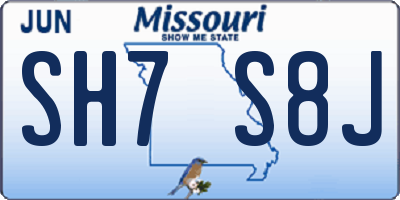 MO license plate SH7S8J