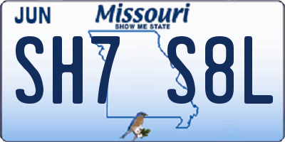 MO license plate SH7S8L
