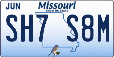 MO license plate SH7S8M