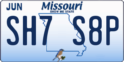 MO license plate SH7S8P