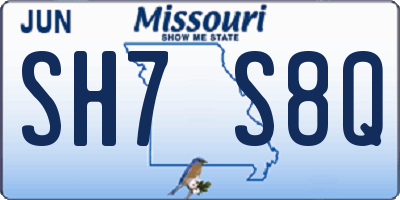 MO license plate SH7S8Q