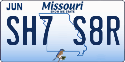 MO license plate SH7S8R