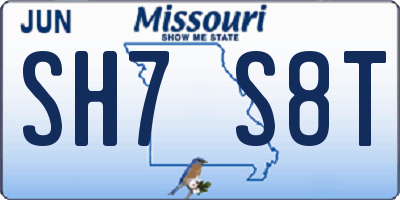 MO license plate SH7S8T