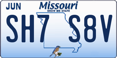 MO license plate SH7S8V