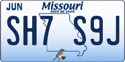 MO license plate SH7S9J