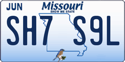 MO license plate SH7S9L